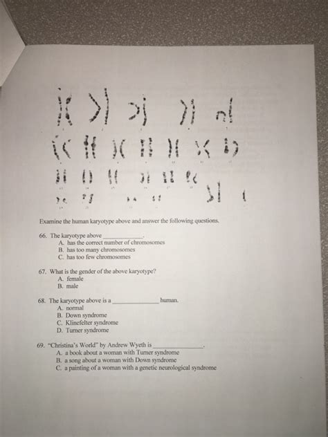 Solved Examine The Human Karyotype Above And Answer The