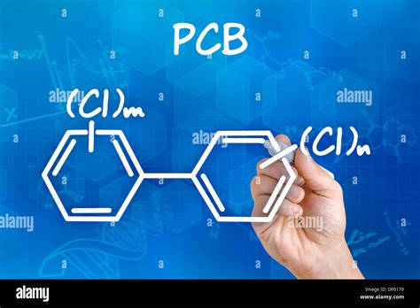 Hand With Pen Drawing The Chemical Formula Of PCB Stock Photo Alamy