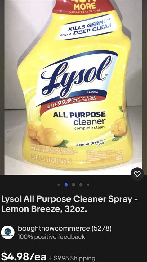 Lysol All Purpose Cleaner Spray Lemon Breeze Oz Pack For Sale