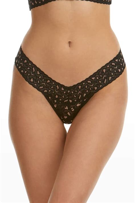 Hanky Panky Cross Dyed Leopard Original Rise Lace Thong Neiman Marcus