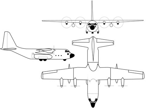 קובץ Lockheed C 130H Hercules Line Drawing svg ויקיפדיה