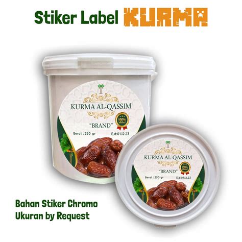 Jual Stiker Label Toples Atau Kemasan Ember Kurma Sukari Al Qassim Per