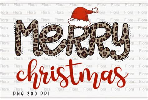 Merry Christmas Leopard Santa Hat Png Graphic By Flora Co Studio