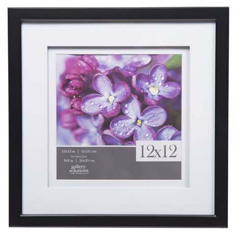 Gallery Solutions 12x12 Black Frame, Double Matted to 8x8 - Walmart.com - Walmart.com