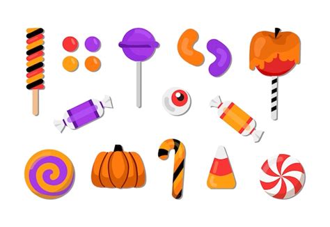 Premium Vector Halloween Candies Set