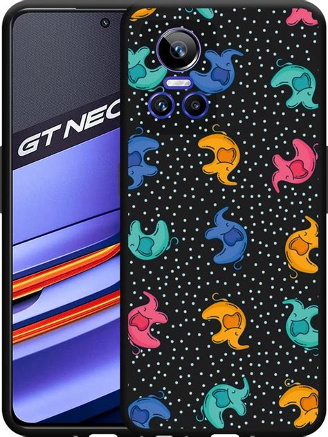 Realme Gt Neo Hoesje Zwart Happy Elephant Designed By Cazy Bol