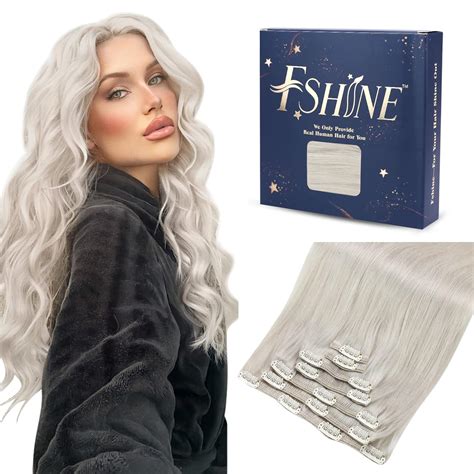 Fshine Haarverl Ngerung Echthaar Clip Platinblond Cm Voller Kopf Clip