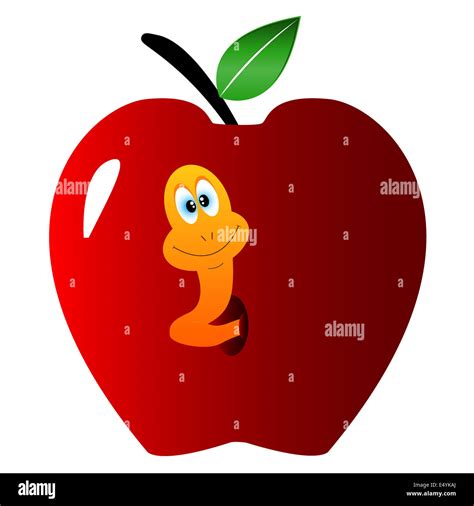 Cartoon Apple Worm Hi Res Stock Photography And Images Alamy