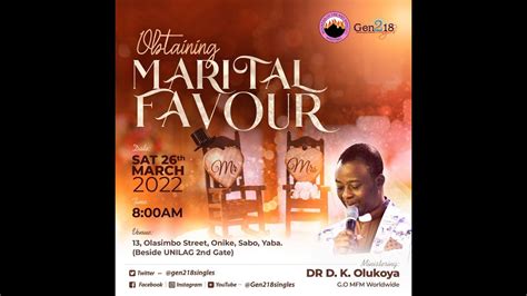 Obtaining Marital Favour Mfm Gen Singles Th March Youtube