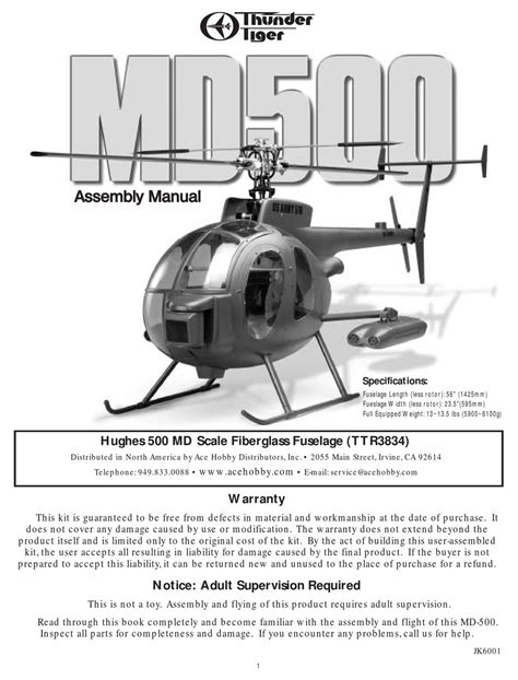 THUNDER TIGER MD500 ASSEMBLY MANUAL Pdf Download | ManualsLib