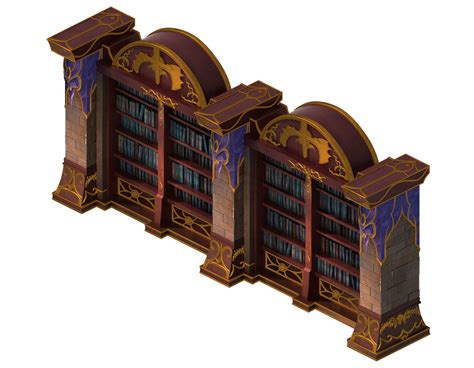 Library Bookcase 01 3d Model Cgtrader