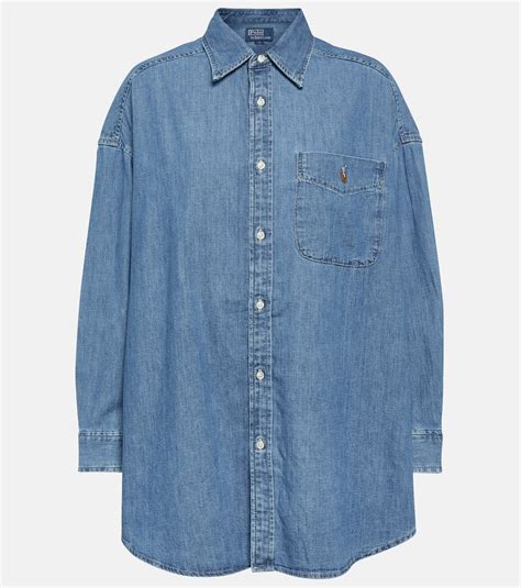 Oversized Denim Shirt In Blue Polo Ralph Lauren Mytheresa