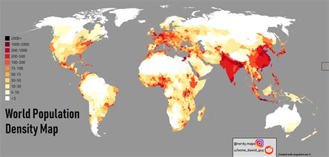 World Population Density map [OC] : r/MapPorn