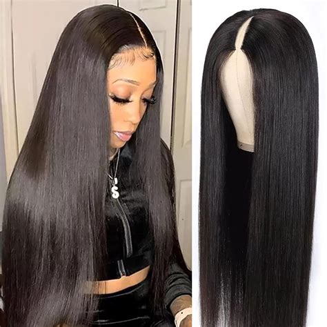 Pobokix Straight V Part Wigs Human Hair Upgrade U Part