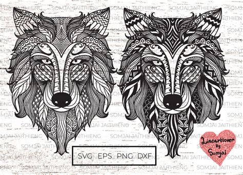 Lobo Svg Lobo Zentangle Svg Zentangle Svg Mandala Wolf Svg Etsy Espa A