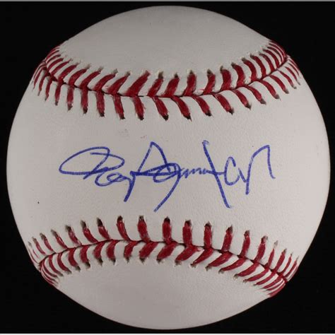 Roger Clemens Signed Oml Baseball Inscribed Cy Mab Wish You Were