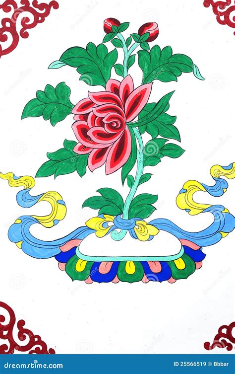 Ancient Tibetan Wall Painting Art Royalty Free Stock Images - Image: 25566519