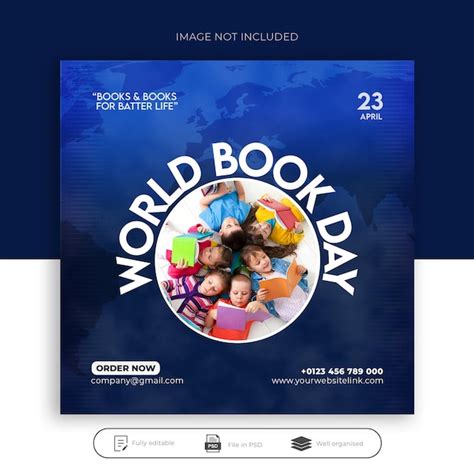 Premium Psd World Book Day Social Media Post Instagram Template