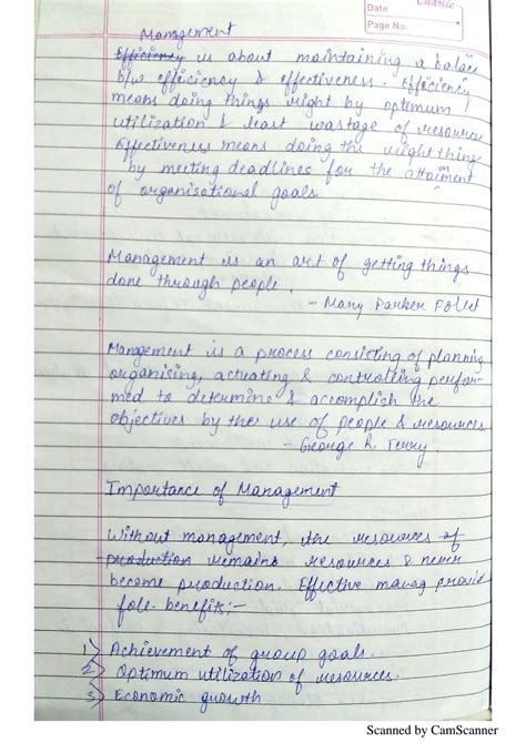 Solution Principles Of Management Unit Wise Handwritten Notes Studypool