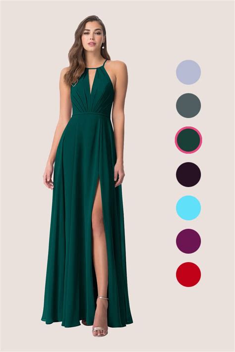 Azazie Evalleen Teal Bridesmaid Dresses Long Floor Length Chiffon