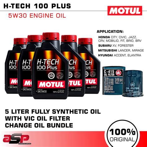 Motul H Tech Plus W Liters Change Oil Bundle For Honda City