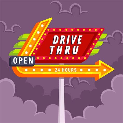 Free Vector | Drive thru sign