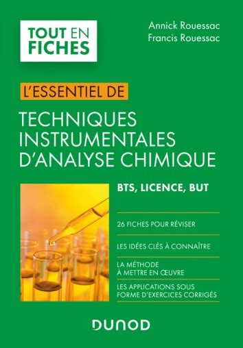 Techniques Instrumentales D Analyse Chimique L Essentiel Livre Et