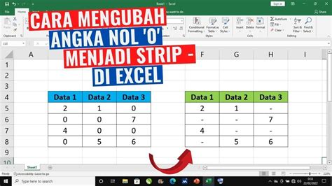 Cara Mengubah Angka Nol 0 Menjadi Tanda Strip Di Microsoft Excel