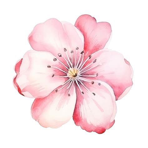 Cute Watercolor Sakura Flower Blossom Cherry Watercolor Png