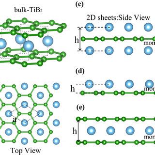 The Crystal Structures Of Bulk TiB2 And Its 2D Counterparts The B And