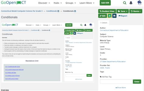 Connecticut Model Computer Science For Grade 3 Conditionals