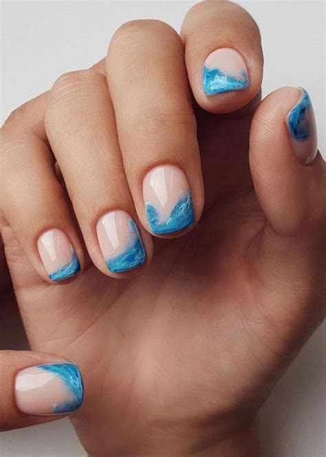 39 Chic Nail Design Ideas For Summer Ocean Breeze Square Nail