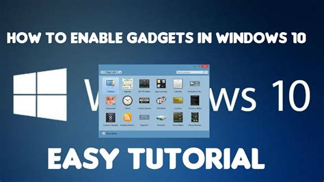 How To Enable Gadgets In Windows 10 YouTube