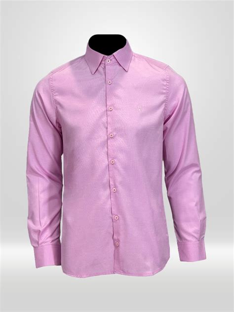 Camisa Social Masculina Manga Longa Rosa