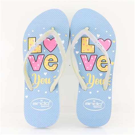 Jual NEW Ando Love Dusty Blue Sandal Jepit Wanita Terbaru 2022