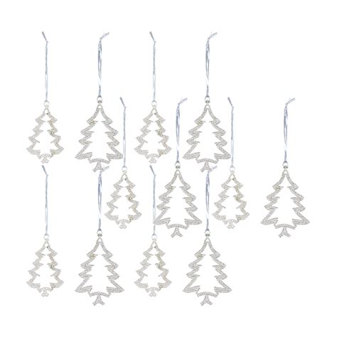 Melrose International Piece Metal Tree Holiday Shaped Ornament Set