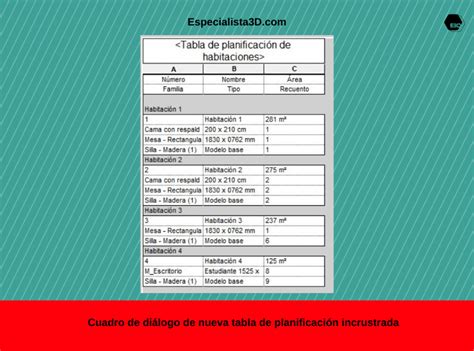 Tablas En Revit Especialista D