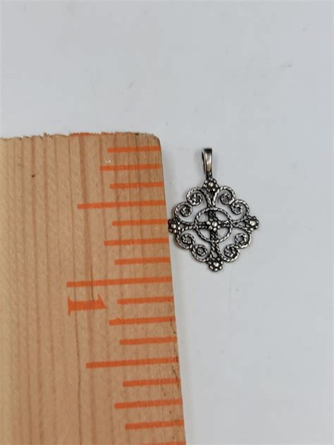 Sterling Silver James Avery Small Tiny Filigree Cross Gem