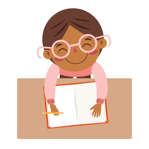 Animated Kid Writing