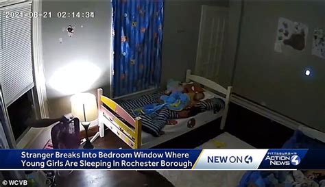 Chilling Moment Burglar Creeps In Through Bedroom Window Just Feet Away From Sleeping Girls 3