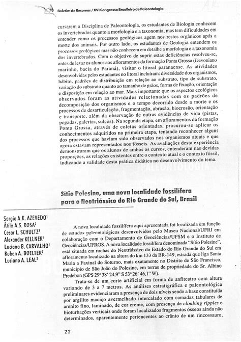 PDF Sitio Polesine Uma Nova Localidade Fossili Dotless Acute Fera