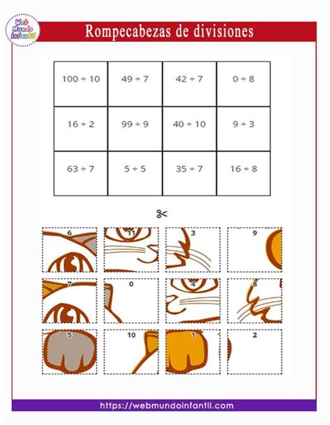 Rompecabezas De Divisiones Exactas De Una Y Dos Cifras