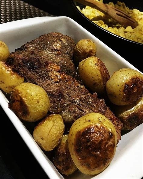 Maminha Assada No Forno Sal Grosso E Batatas Bolinha Receita