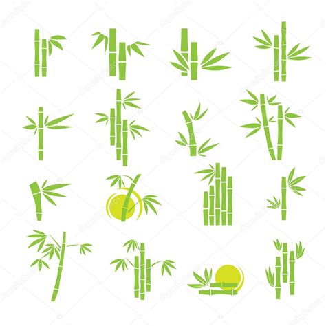 Bamboo Vector Symbol Icons Set Stock Vector Image By JMcreation 48604781