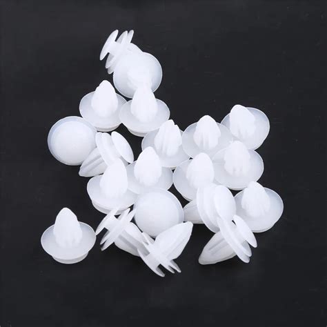 20pcs Vehicle Car 9mm Hole White Plastic Rivets Fastener Door Fender Bumper Clip Auto Fastener