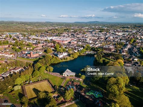 Aerial View Of Ballymena County Antrim Northern Ireland On Sunny