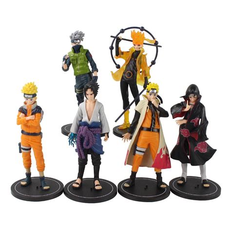 6 Pçs Set Naruto Figuras De Ação Bonecas Pvc Anime Naruto Sasuke