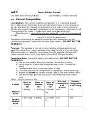 Composition Of An Oreo 1 Doc LAB 5 Name Ashton Nezhad DO NOT EAT