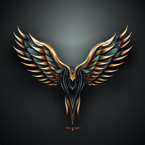 Premium AI Image Black Gold Wings Logo Design