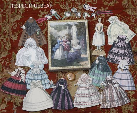 Antique French Paper Doll Psyche With A Bounty Of Costumes And Early